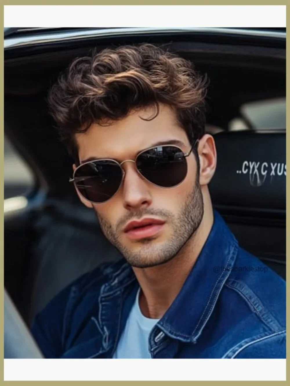 Polarized Aviator Sunglasses with Metal Frame for Men